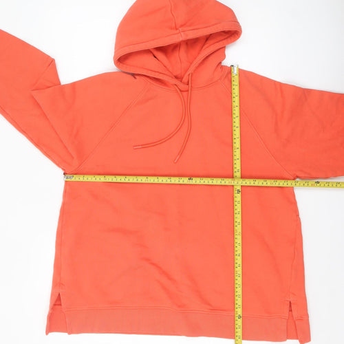 Marks and Spencer Women Coral Orange Pullover Hoodie Size 16 Cotton Blend