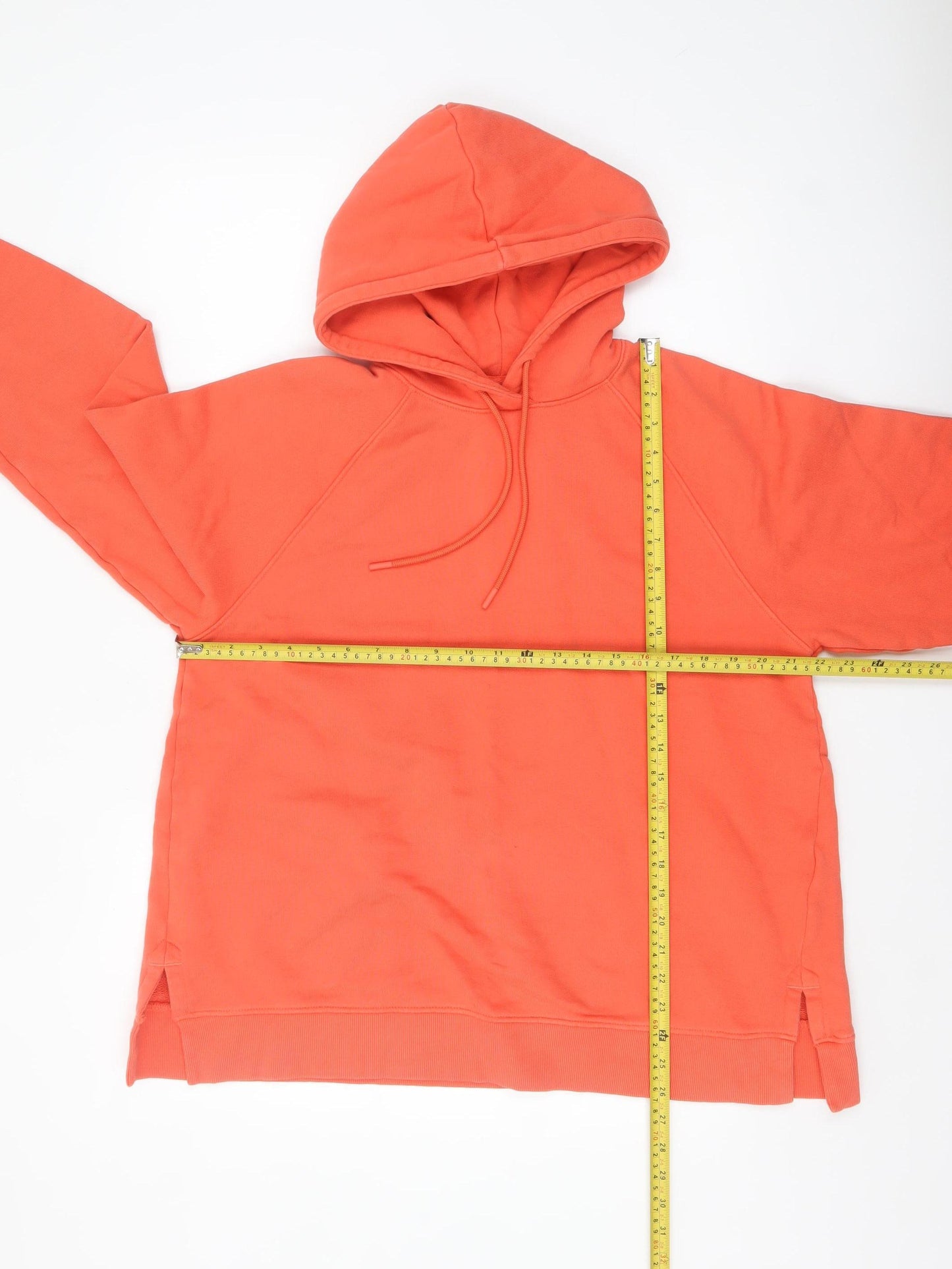 Marks and Spencer Women Coral Orange Pullover Hoodie Size 16 Cotton Blend