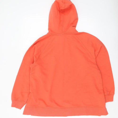 Marks and Spencer Women Coral Orange Pullover Hoodie Size 16 Cotton Blend
