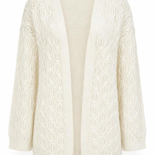 PrettyLittleThing Women Ivory Chunky Knit Cardigan M
