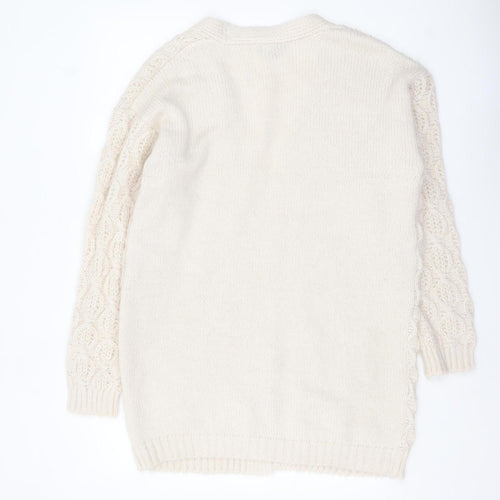 PrettyLittleThing Women Ivory Chunky Knit Cardigan M