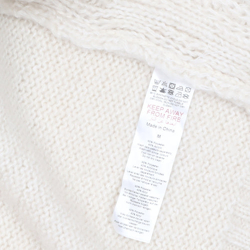 PrettyLittleThing Women Ivory Chunky Knit Cardigan M