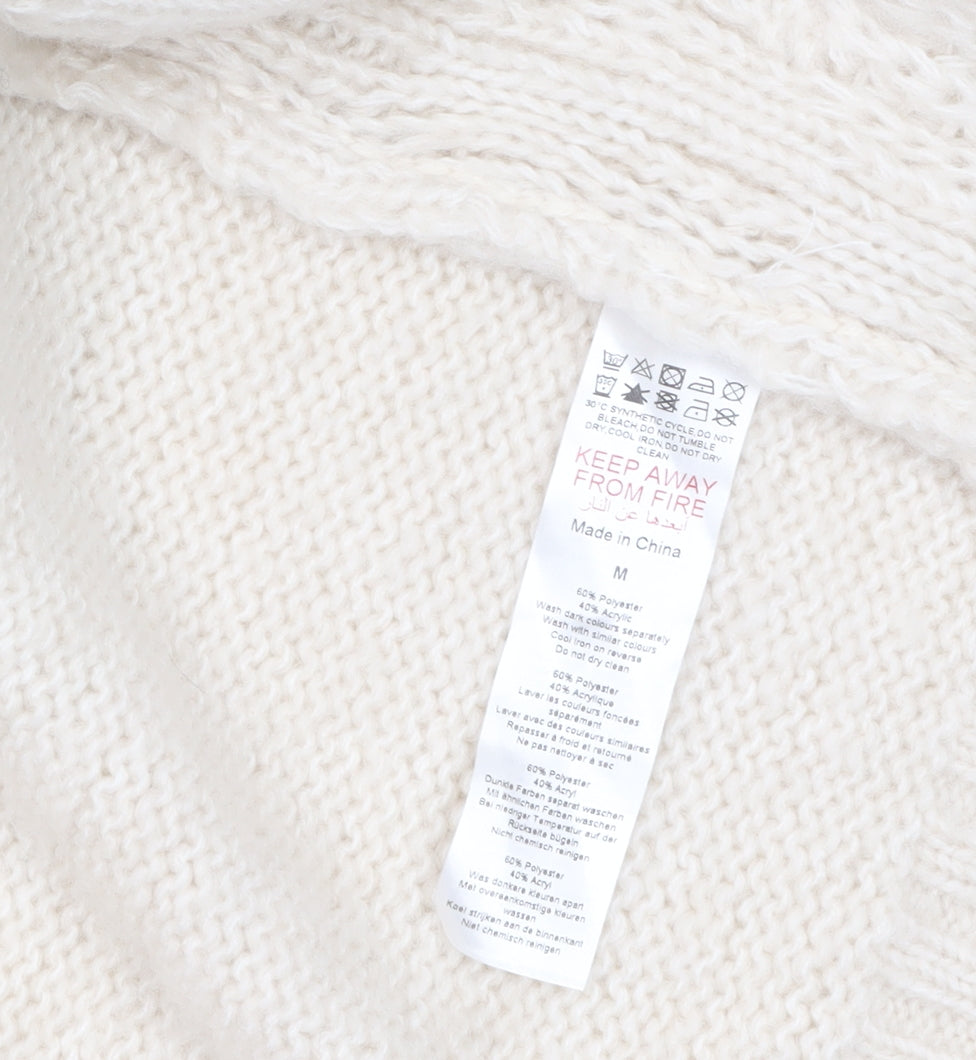 PrettyLittleThing Women Ivory Chunky Knit Cardigan M