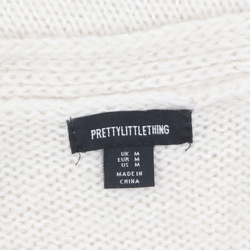 PrettyLittleThing Women Ivory Chunky Knit Cardigan M
