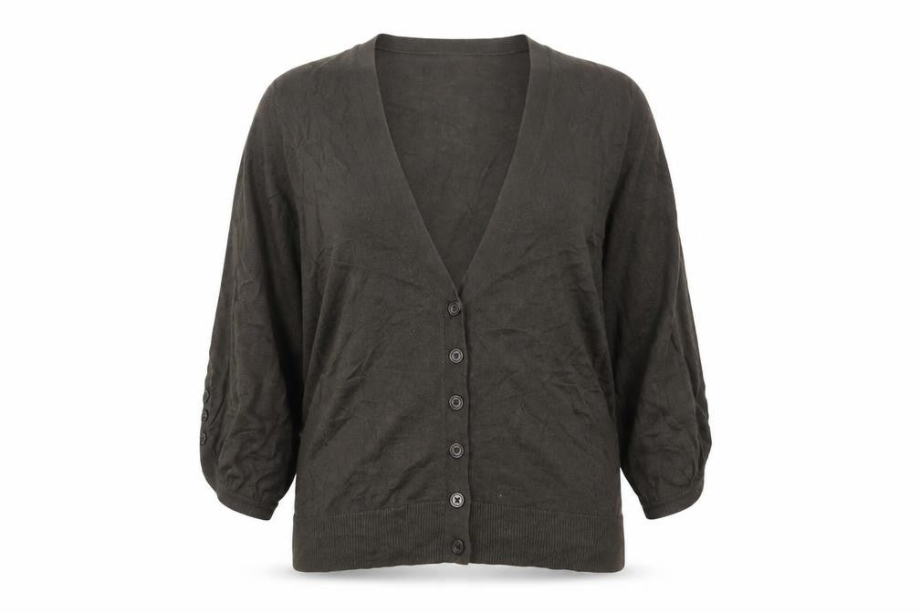 Marks and Spencer Women Brown V-Neck Cardigan Size 16 Wool Blend