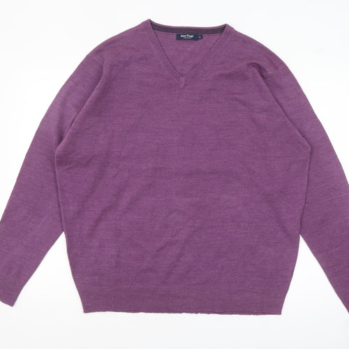 James Pringle Men’s Purple V-Neck Acrylic Jumper XL