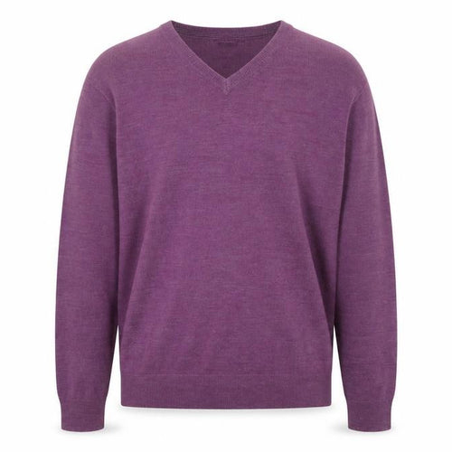 James Pringle Men’s Purple V-Neck Acrylic Jumper XL