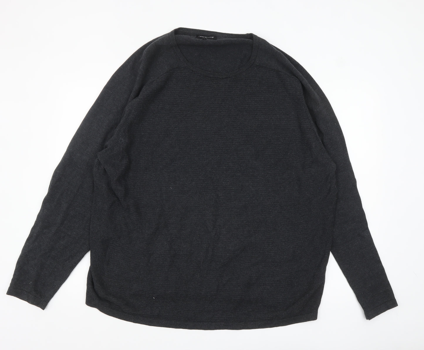 Red Herring Men's Black 2XL Cotton Crew Neck Pullover Jumper