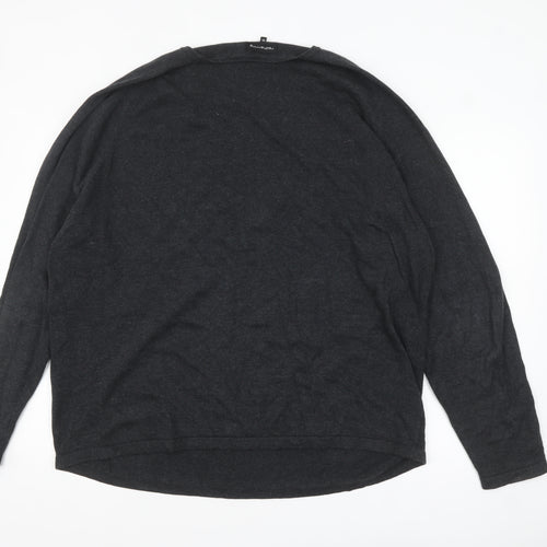 Red Herring Men's Black 2XL Cotton Crew Neck Pullover Jumper