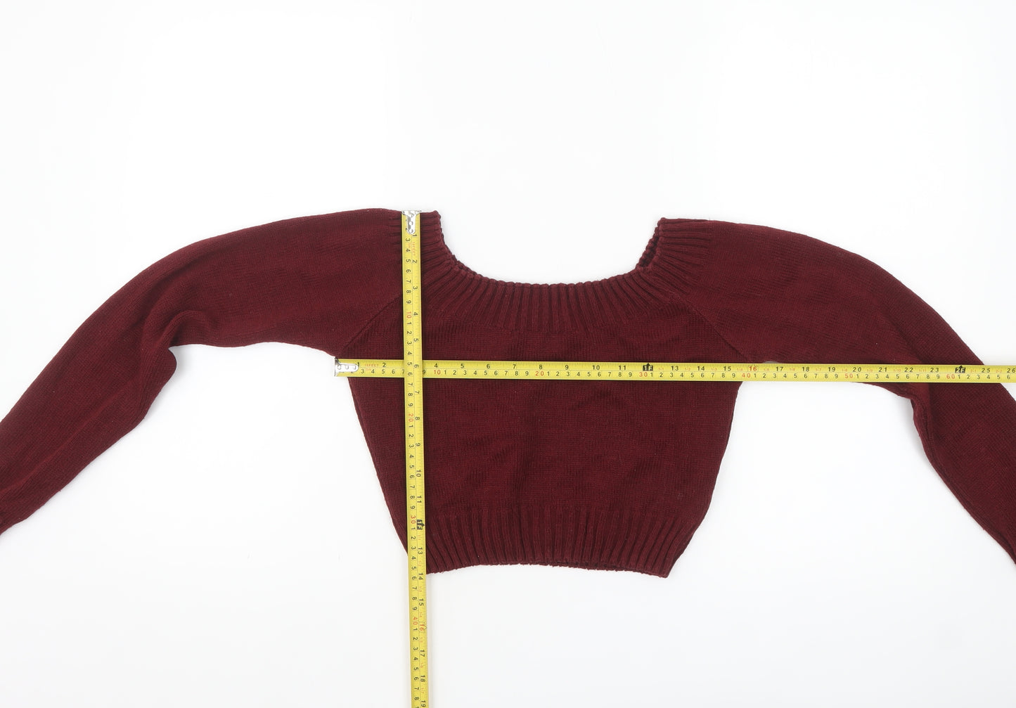 Pink Vanilla Women's Red Boat Neck Knit Jumper S