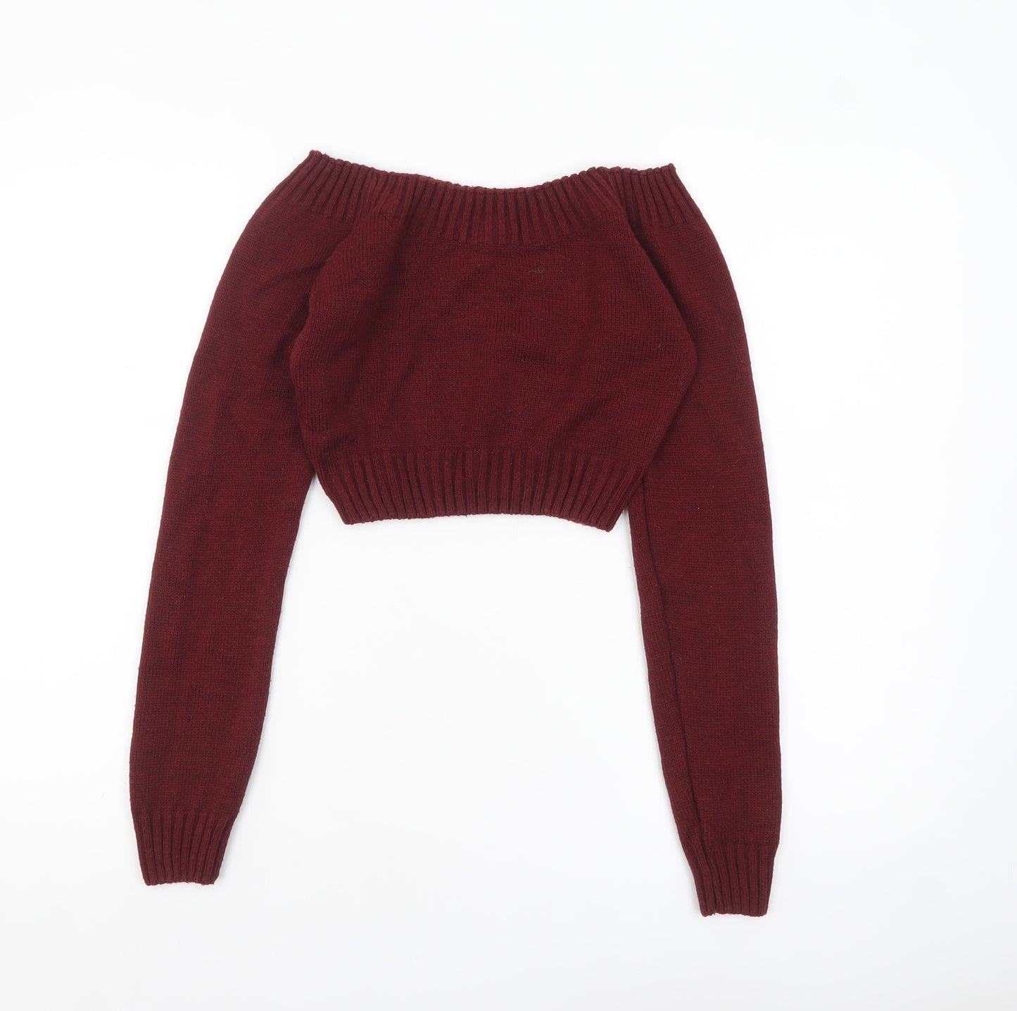 Pink Vanilla Women's Red Boat Neck Knit Jumper S