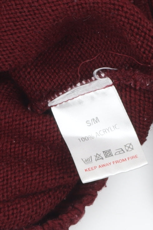 Pink Vanilla Women's Red Boat Neck Knit Jumper S