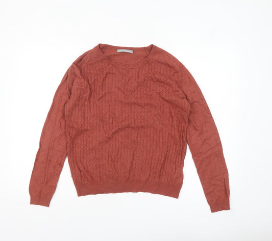 Marks and Spencer Women Brown Cable-Knit Wool Blend Jumper UK 12