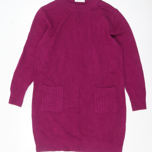 MIAO Womens Purple Long Sleeve Tunic Knit Jumper Size L