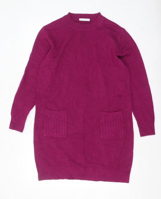 MIAO Womens Purple Long Sleeve Tunic Knit Jumper Size L