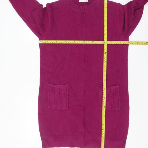 MIAO Womens Purple Long Sleeve Tunic Knit Jumper Size L