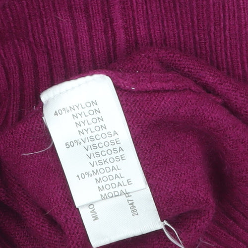 MIAO Womens Purple Long Sleeve Tunic Knit Jumper Size L