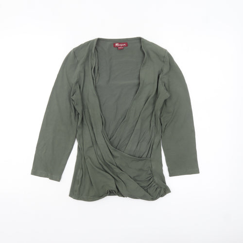 Monsoon Women’s Green Wrap Jersey Blouse UK 10