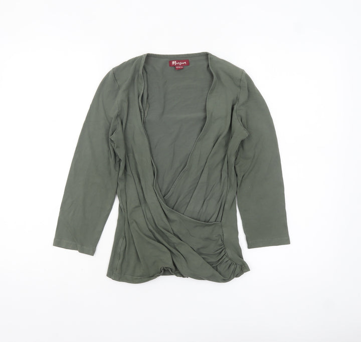 Monsoon Women’s Green Wrap Jersey Blouse UK 10
