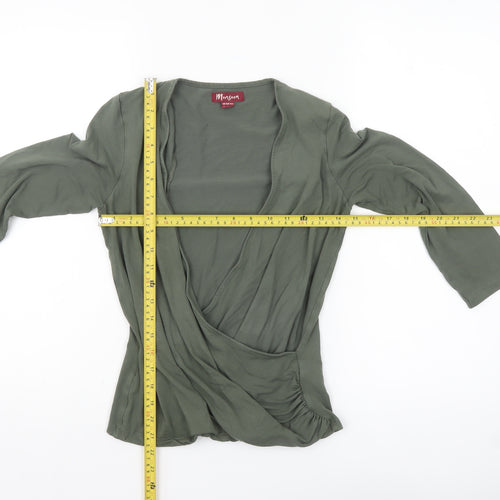Monsoon Women’s Green Wrap Jersey Blouse UK 10