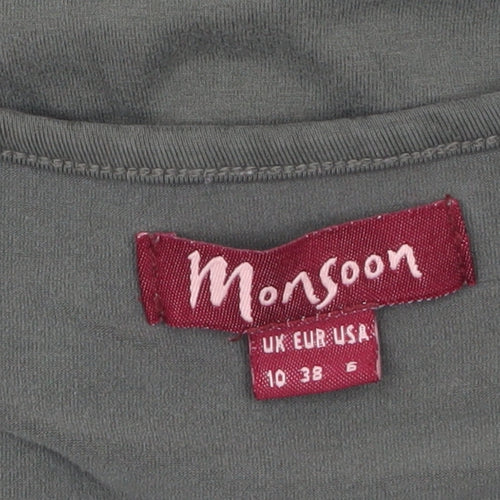 Monsoon Women’s Green Wrap Jersey Blouse UK 10