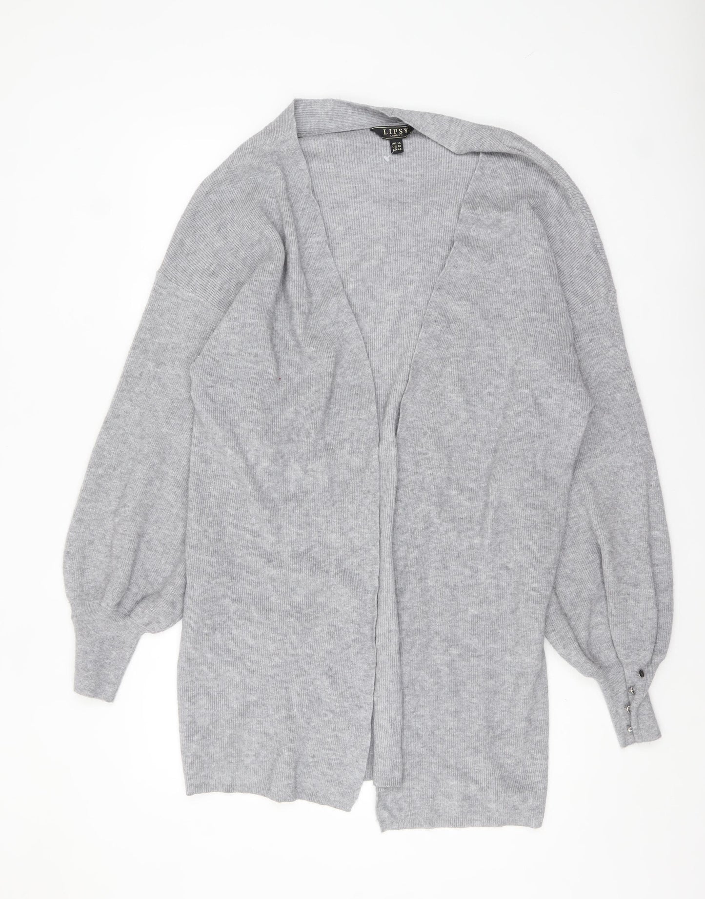 Lipsy Women’s Grey Long Sleeve Open Cardigan UK 16
