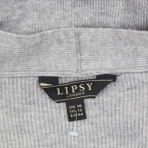 Lipsy Women’s Grey Long Sleeve Open Cardigan UK 16