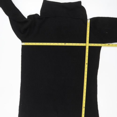 Brave Soul Women's Black Roll Neck Long Sleeve Knit Jumper M