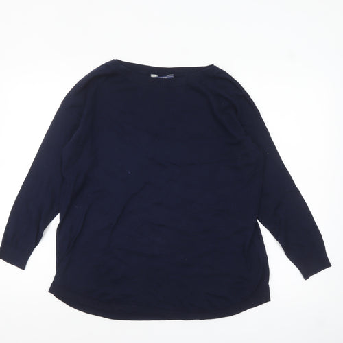 Joules Women Blue Cotton Crew Neck Long Sleeve Pullover Jumper Size 10