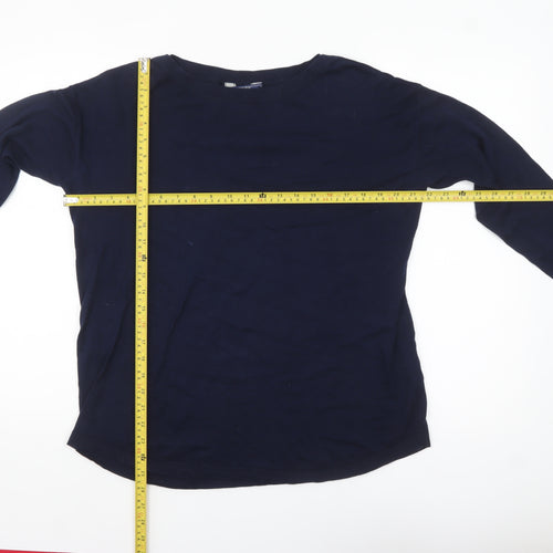 Joules Women Blue Cotton Crew Neck Long Sleeve Pullover Jumper Size 10