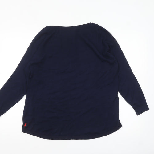 Joules Women Blue Cotton Crew Neck Long Sleeve Pullover Jumper Size 10