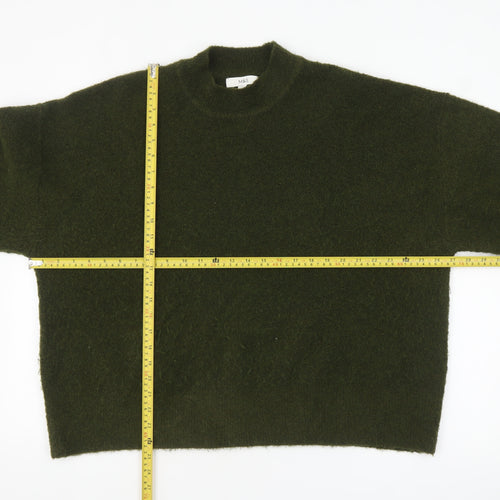 Marks and Spencer Women's Green Wool Blend Mock Neck Jumper XL