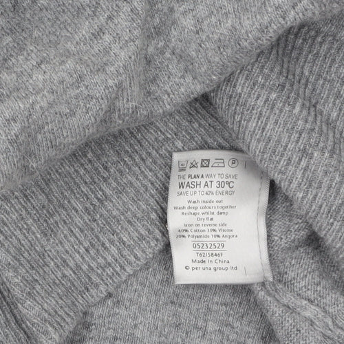 Marks and Spencer Women’s Grey 3/4 Sleeve Bow Knit Jumper Size 16
