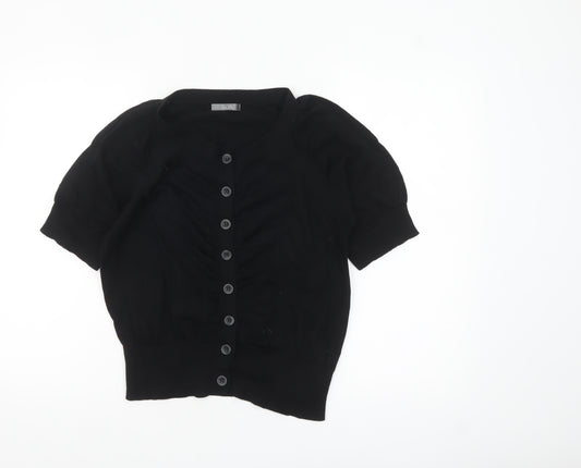 South Women's Black Short Sleeve Button Cardigan Size 18