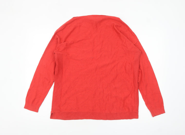 Joules Womens Red Knit Long Sleeve Crew Neck Cotton Jumper UK 12
