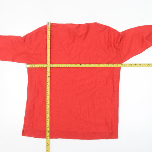 Joules Womens Red Knit Long Sleeve Crew Neck Cotton Jumper UK 12