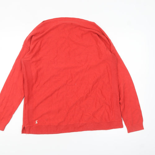 Joules Womens Red Knit Long Sleeve Crew Neck Cotton Jumper UK 12