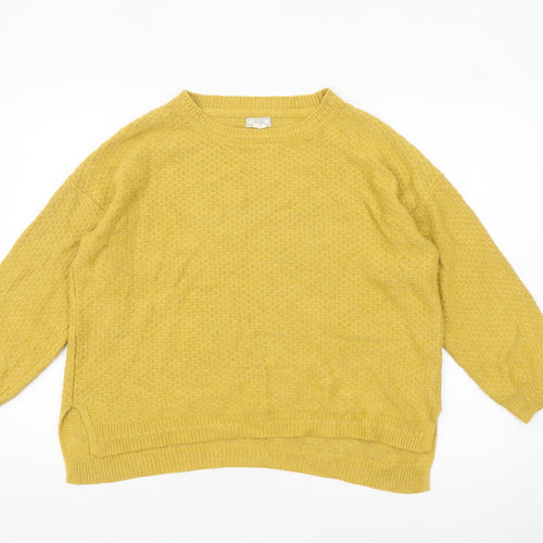 Fat Face Women’s Yellow Crew Neck Relaxed Knit Jumper Size 18