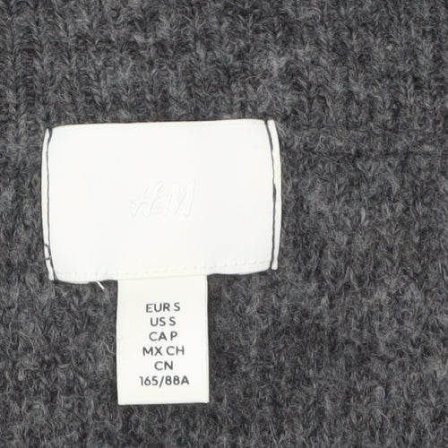 H&M Women’s Grey Cowl Neck Chunky Knit Jumper Size S
