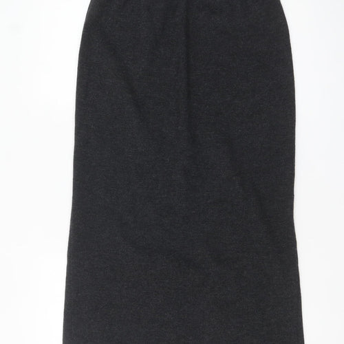 Lecomte Womens Black Wool Blend Midi Pencil Skirt Size 14