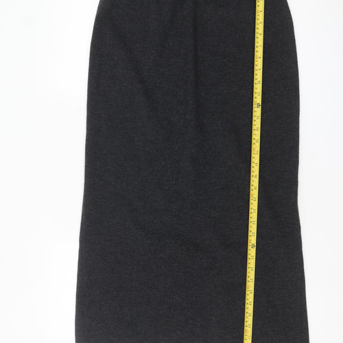 Lecomte Womens Black Wool Blend Midi Pencil Skirt Size 14