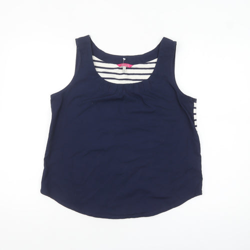 Joules Women’s Blue Striped Cotton Sleeveless Tank Top Size 10