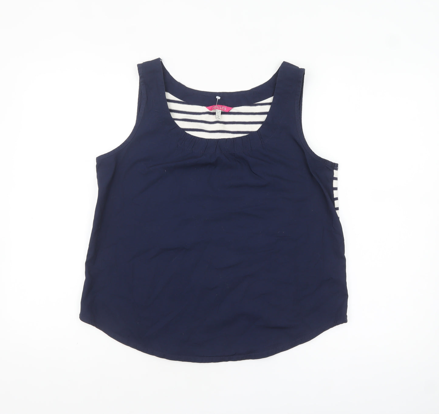Joules Women’s Blue Striped Cotton Sleeveless Tank Top Size 10