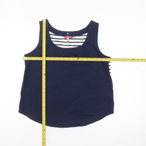 Joules Women’s Blue Striped Cotton Sleeveless Tank Top Size 10