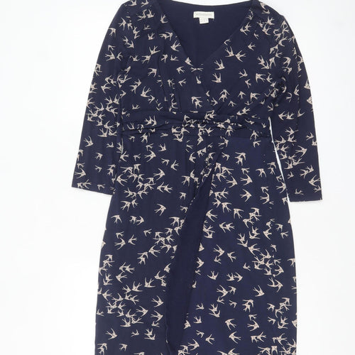 Monsoon Women’s Blue Bird Print Wrap Dress Size 10
