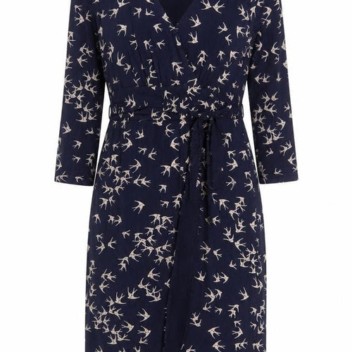 Monsoon Women’s Blue Bird Print Wrap Dress Size 10