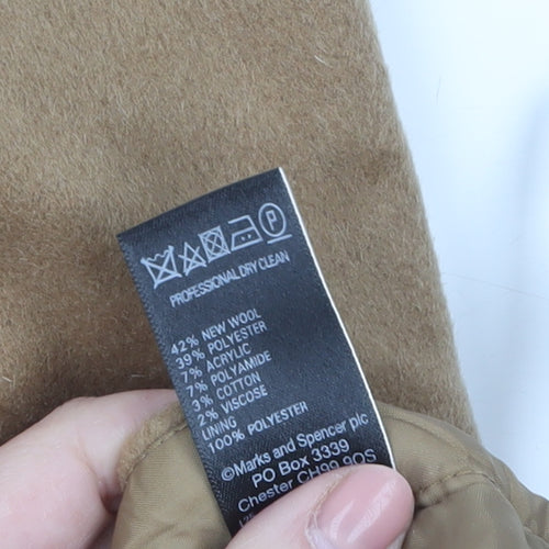 Marks and Spencer Womens Beige Wool Blend A-Line Midi Skirt Size 12
