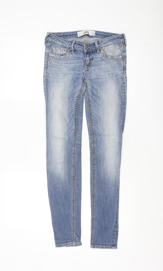 Hollister Women’s Blue Skinny Stretch Jeans Size 4R Mid Rise