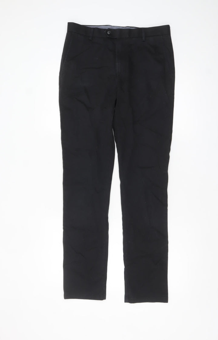 Charles Tyrwhitt Men's Black Slim Fit Chino Trousers 30W 32L