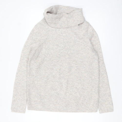 White Stuff Women’s Beige Wool Cowl Neck Pullover Jumper UK 10